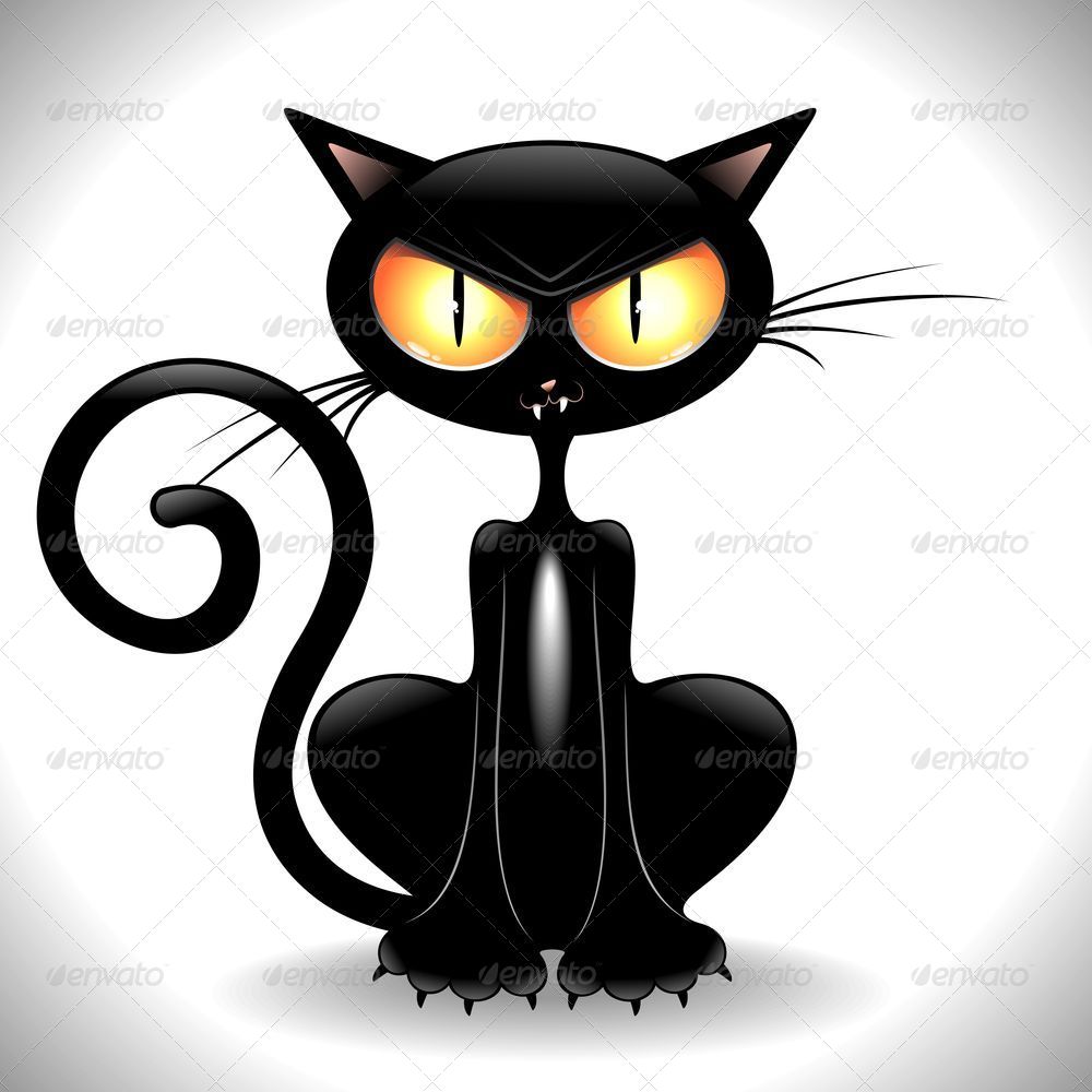 Angry Black Cat Cartoon, Vectors | GraphicRiver